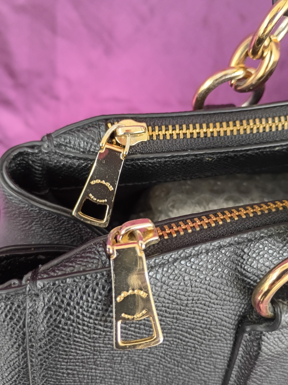 Coach Black Leather Christie Shoulder Bag with Gold Hardware - Picture 7 of 14